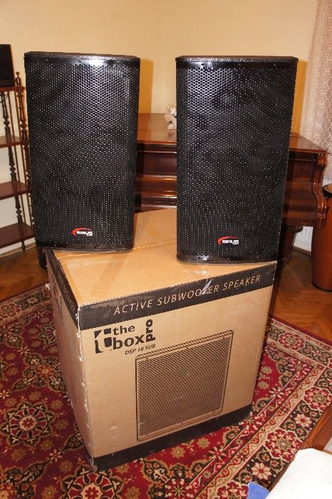 Vand sistem de sonorizare cu subwoofer activ + sateliti pasivi