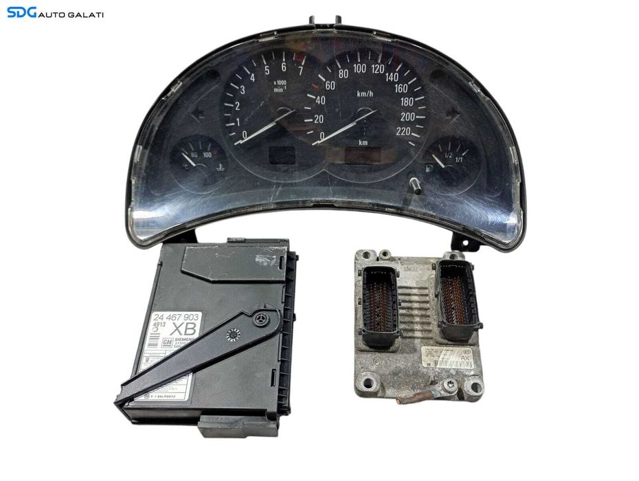 Kit Pornire ECU Calculator Motor Ceas Ceasuri Bord Chei Cheie CIP Imobilizator Opel Corsa C 1.2 Benzina Z12XE 2000 - 2006 Cod 24443796 0261207423 88311302 24467903 [L6164]