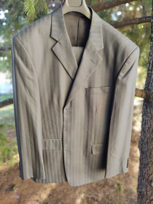 Costum Giorgio Armani ORIGINAL 58 - Gri-Lana virgina - Toamna Iarna