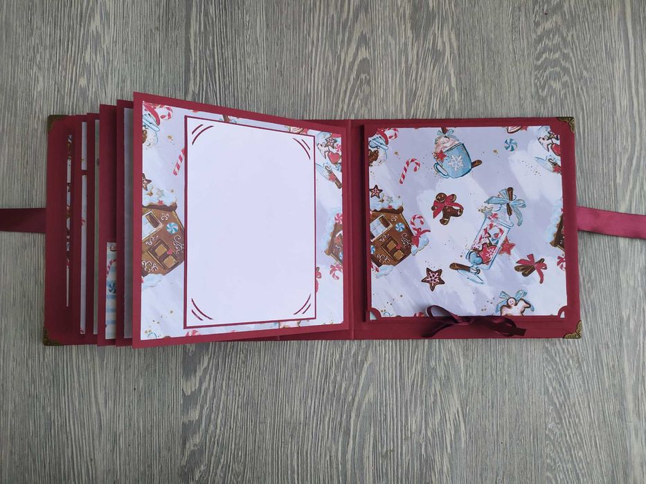 Коледен скрапбук албум във винтидж стил, ръчна изработка /54.5