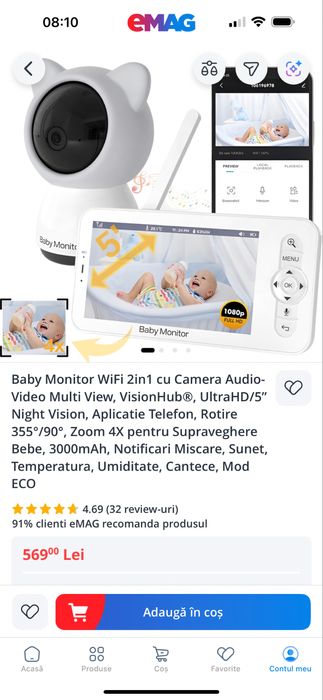 Baby Monitor Wifi 2 in 1