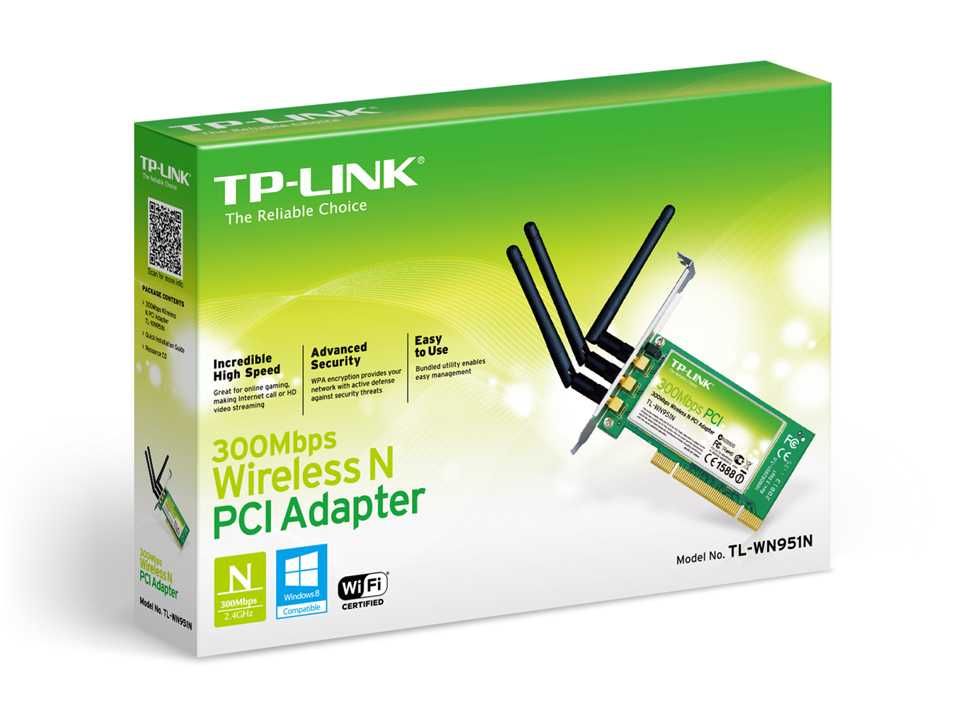 Cетевой адаптер серии N на базе шины PCI TP-Link TL-WN951N/300