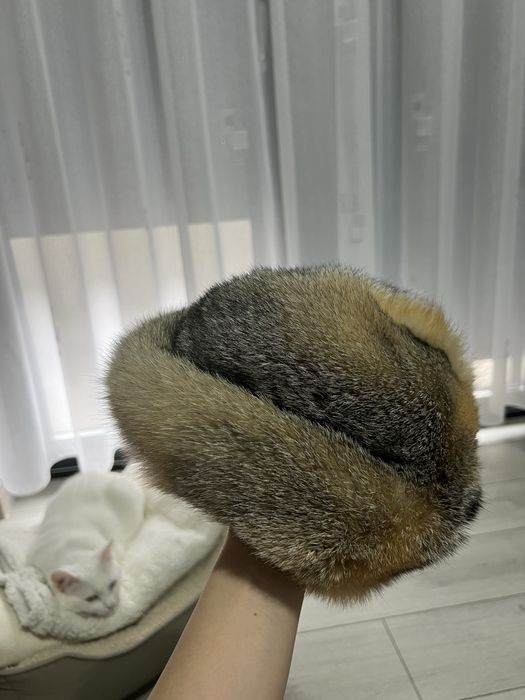 Caciula blana naturala vulpe canadiana