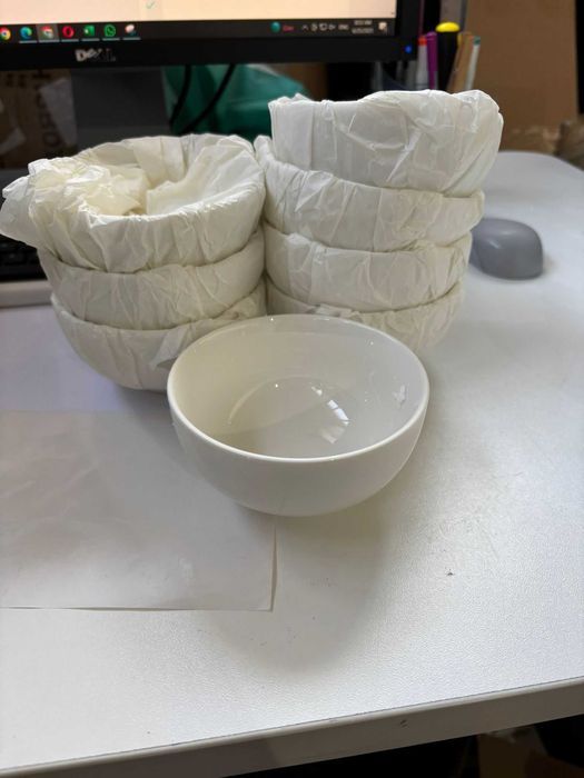 Set 8 boluri mici servire Malacasa, ceramică, alb, versatile