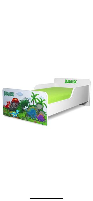 Pat copii alb cu saltea din fibra de cocos ecologica