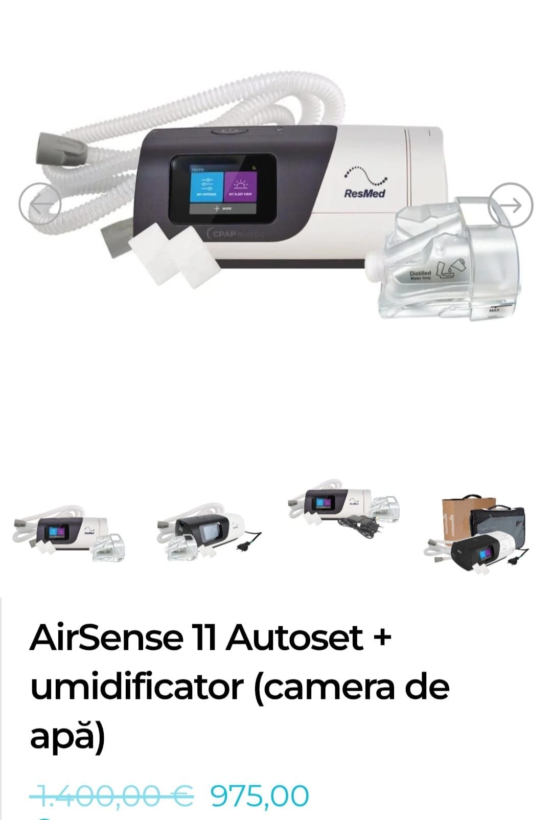 ResMed AirSense 11 AutoSet (2500lei)+ umidificator (300lei)