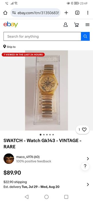 Swatch swiss Gk143 AG 1992