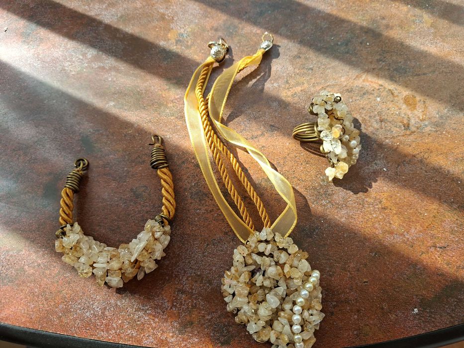 inel  bratara lant perle  pietre citrine naturale