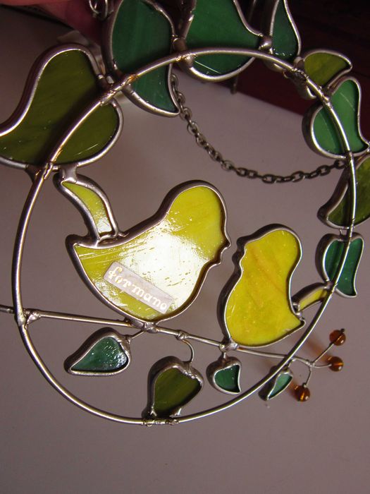 cadou rar Suncatcher Păsărele sticla vitralii  stil Tiffany Art Deco