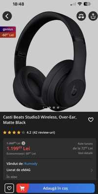 Casti Beats Studio3 wireless bluetooth