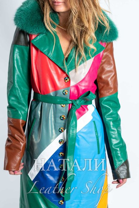 Дамско кожено манто Боряна