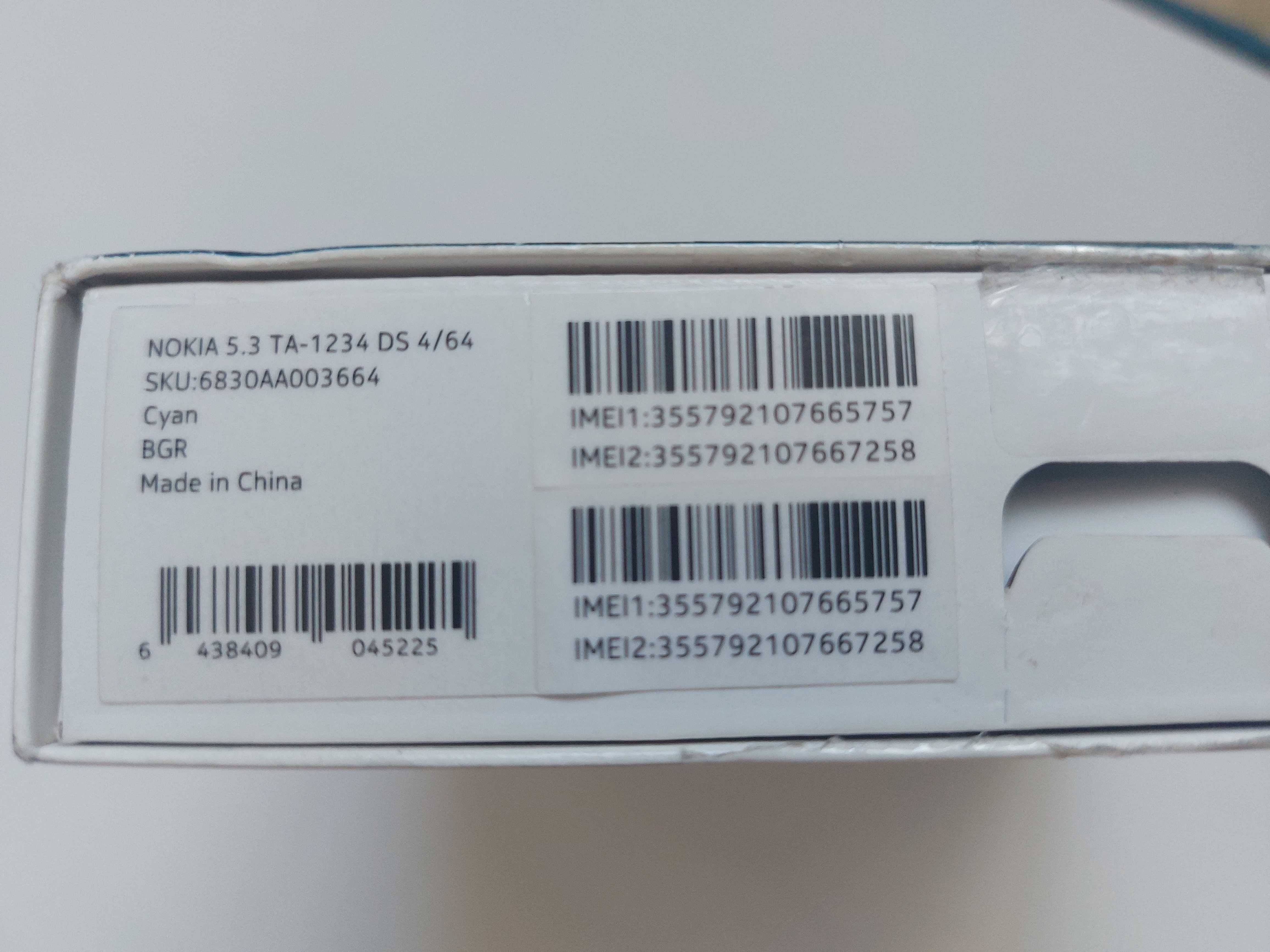 Nokia 5.3 64GB 4GB RAM Dual SIM Телефон Смартфон GSM Cyan