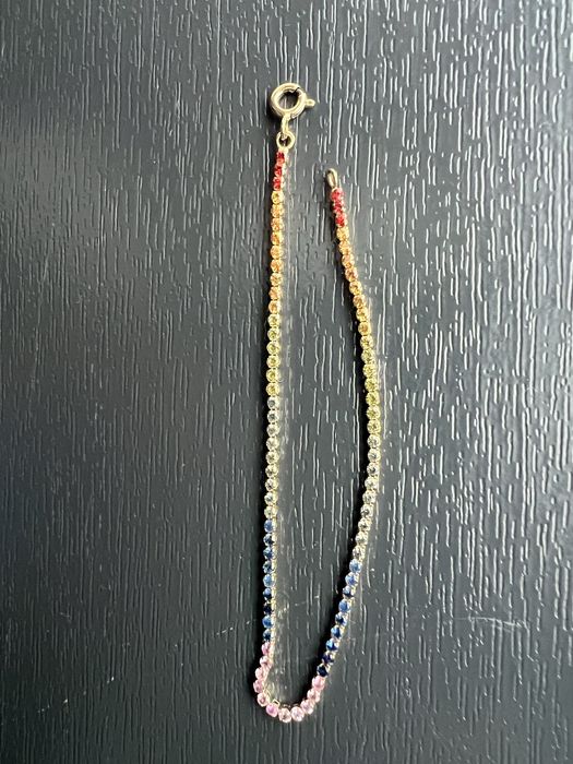 Bratara aur 14 kt cu safire colorate