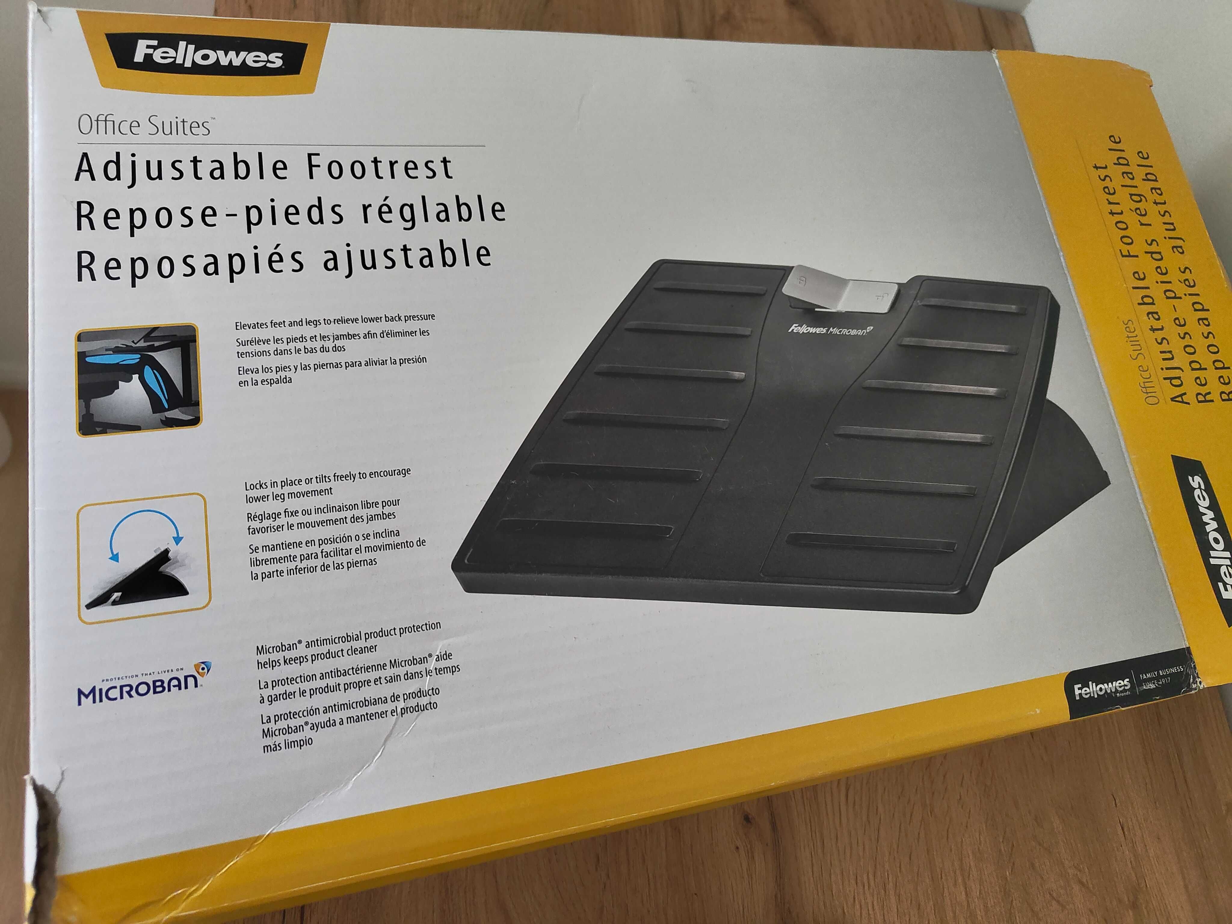 Suport pentru picioare, FELLOWES Microban®, înălțime reglabilă