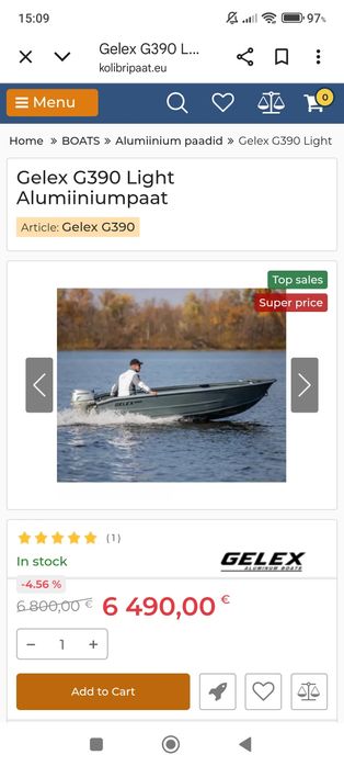 Barca full aluminiu GELEX 4 m lățime 1.65m + HONDA 20cp 2025