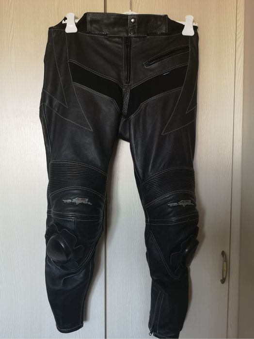 Pantaloni moto piele Tschul Slider 54 L Xl touring motocicleta kevlar