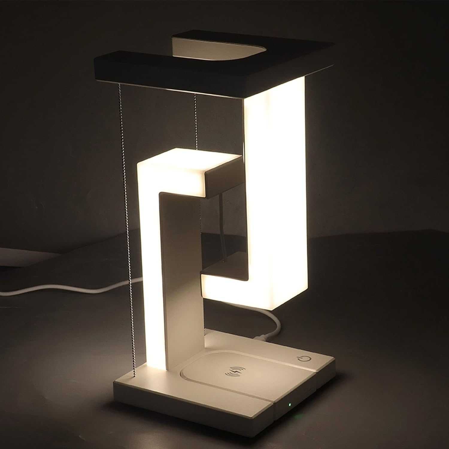 Tensegrity Магнитна левитационна лампа, с USB порт, Безжично зарядно