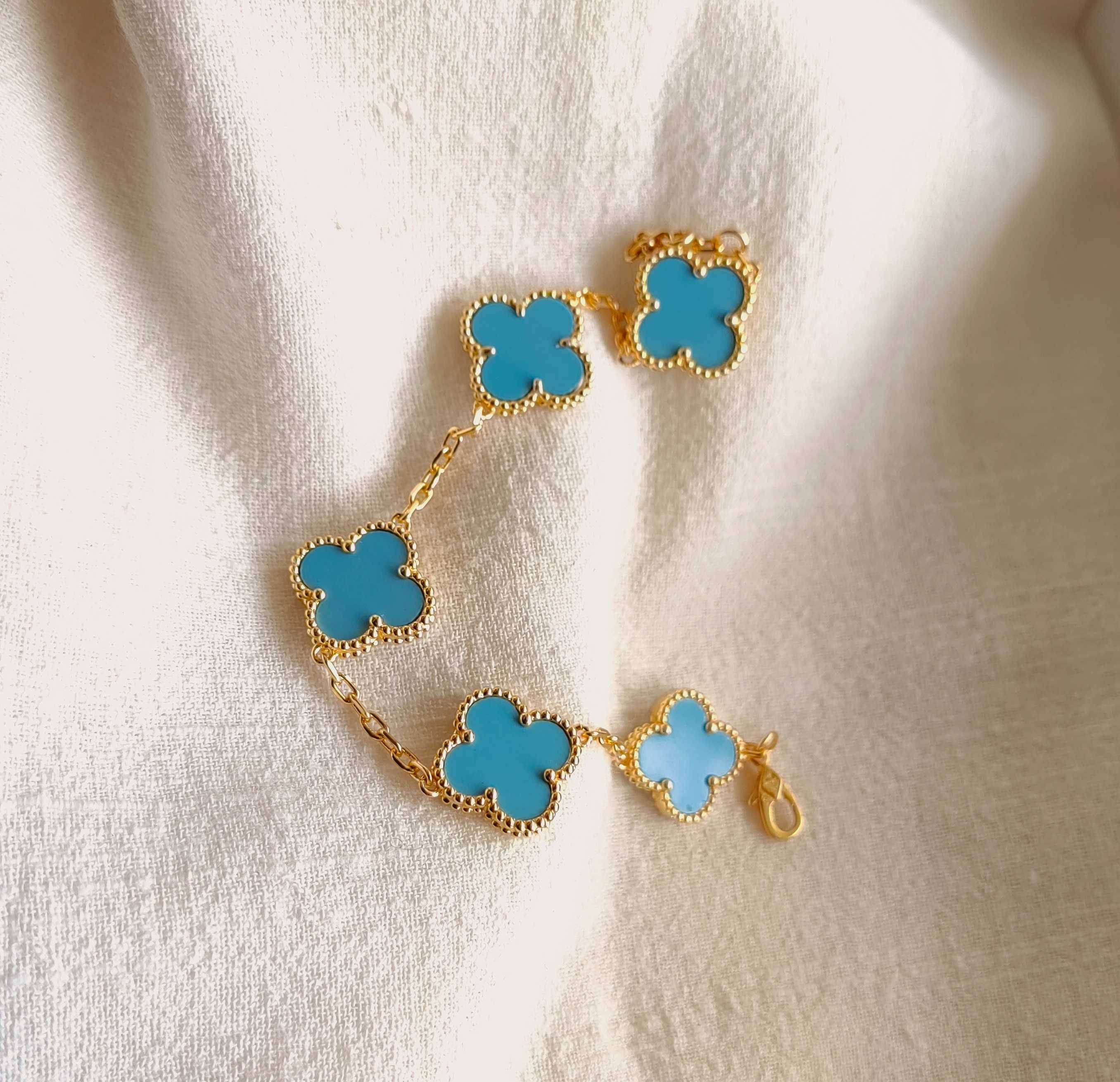 Дамска гривна с 5 детелини от син ахат, Van Cleef & Arpels VCA