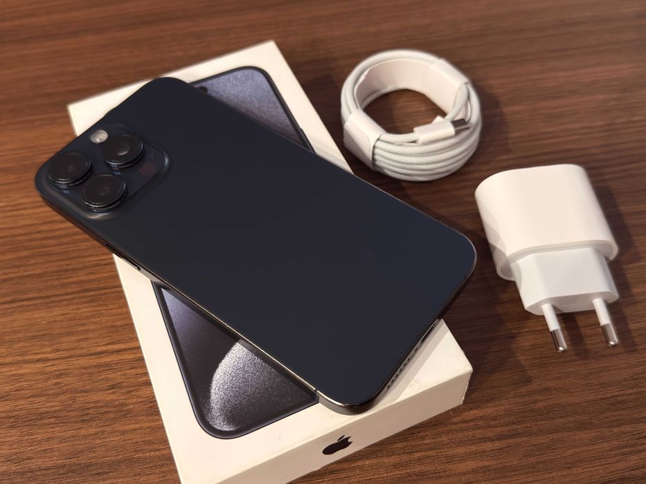 iPhone 15 Pro Max /Blue Titanium/512 GB/Като нов с Аксесоари
