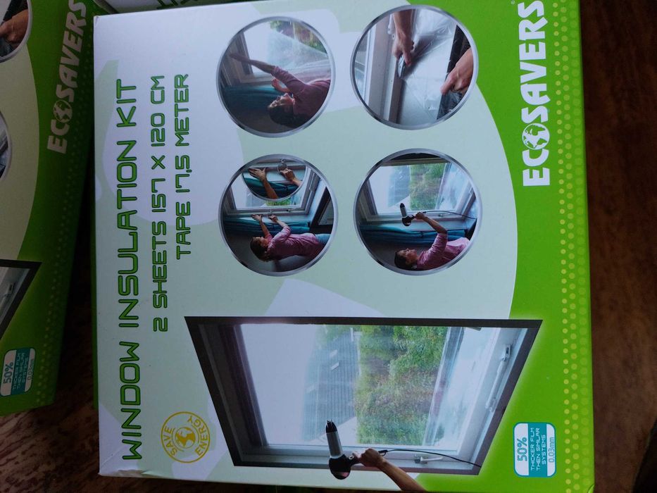 Изолационно фолио за прозорци EcoSavers 2 листа/кутия 1,57 x 1,20 m