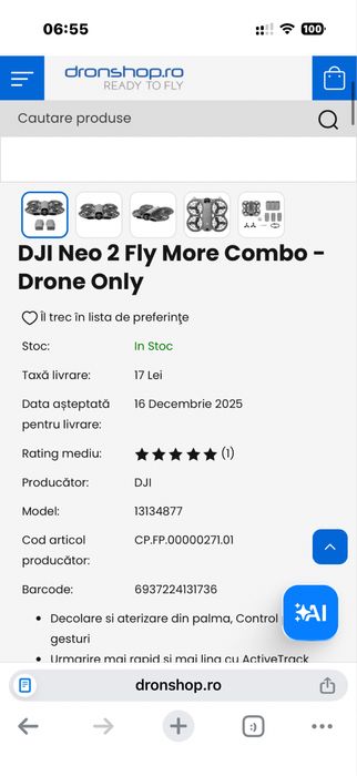 Dji neo 2 fly more combo drone only nou sigilat