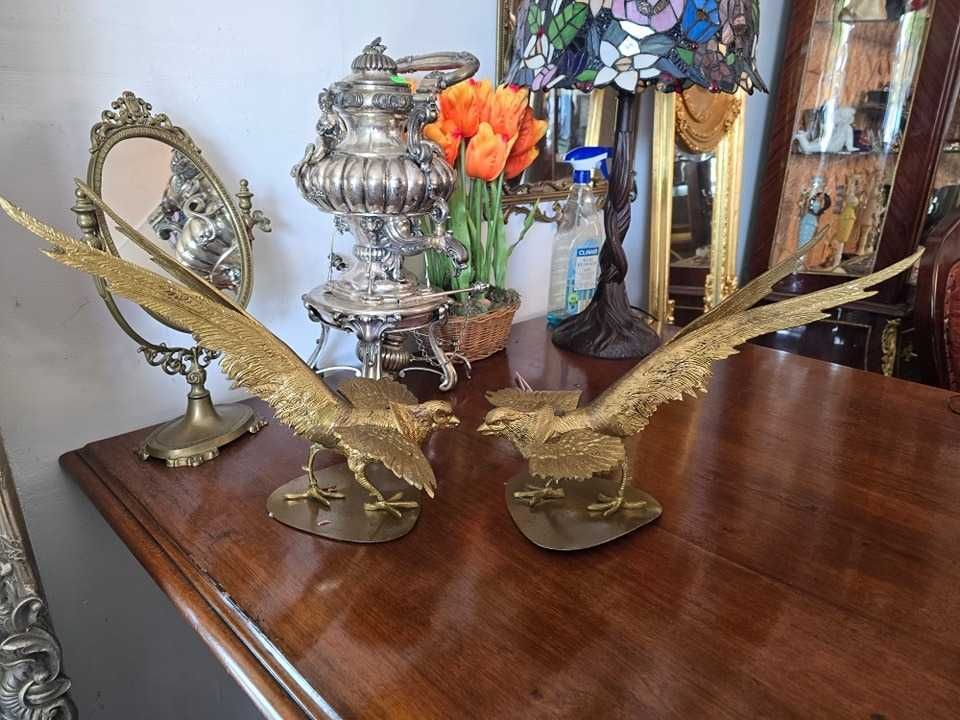 Pereche de fazani din bronz.