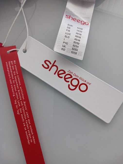 Нова бяла жилетка SHEEGO с етикет, размер:44/46, XL-15лв