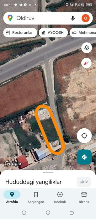 Uchastka yangi trassa yoqasida