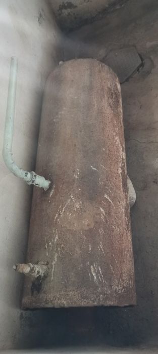 Газовая печь в баню + металлический бак