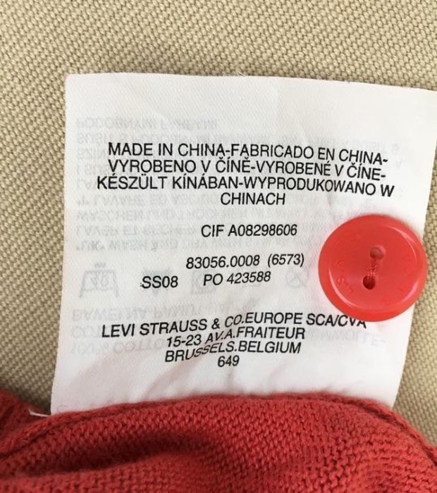 LEVIS Bluza Fashion Dama Rosu Caramiziu Bumbac S-M Oferta  1+1