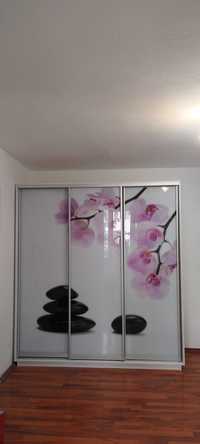 Dulap- Dressing cu usi glisante si zen print cu orhidee