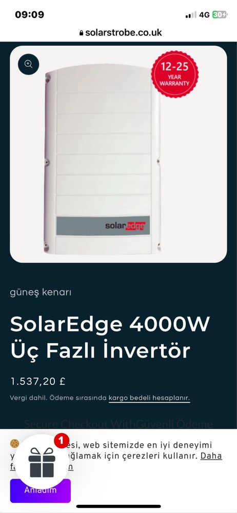 Solar edge 4kw инвертор трифазен с ограничител в комплекта