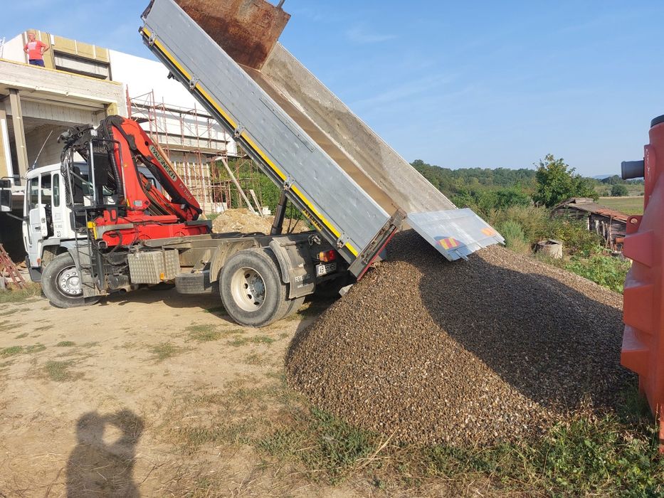 Transport 3-18 tone cu macara paleți, nisip, sorturi, pământ ,lemne,