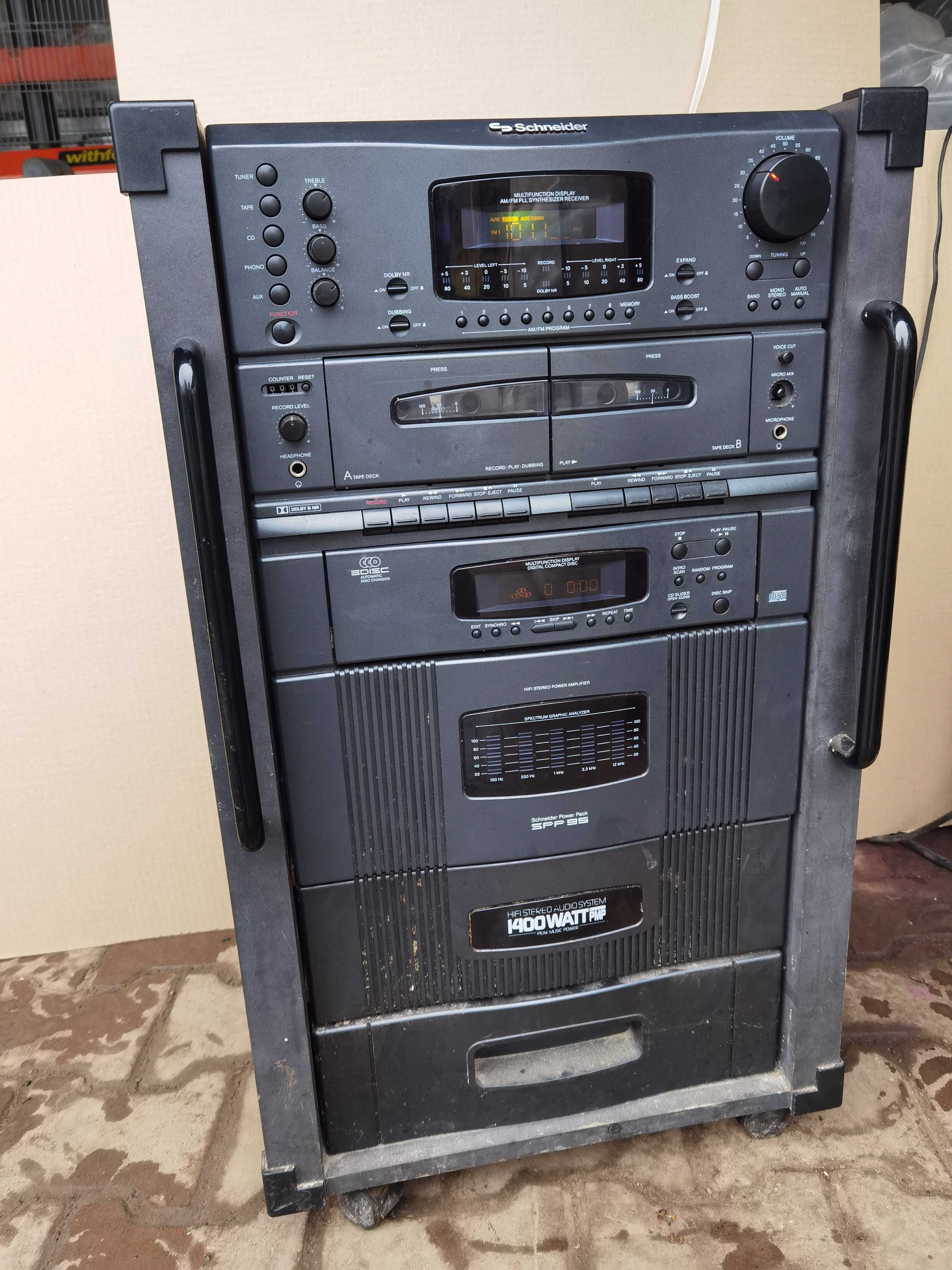 Amplituner Schneider stereo, cd player, cu rack original
