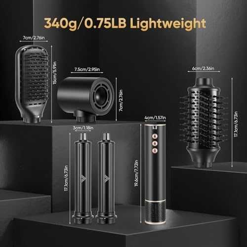 Нов Стайлер за Коса 1400W 5 в 1 Сешоар Четка Маша Обем Жени Прическа