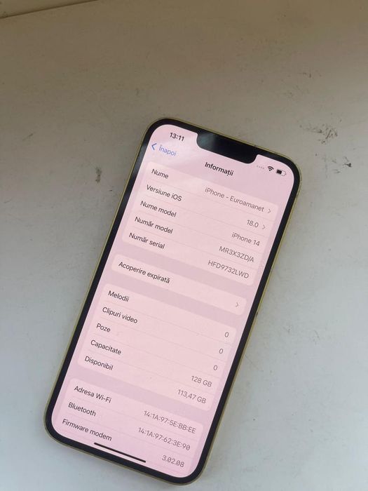 Telefon mobil Apple iPhone 14, 128GB, 5G, 88% Baterie -A-