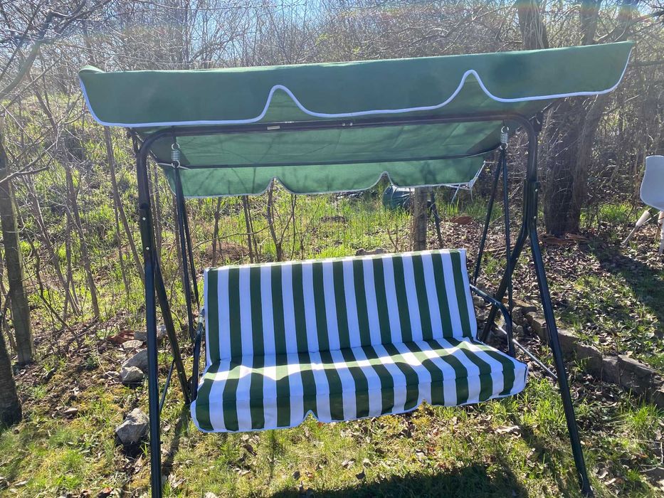 Balansoar gradina Lahore, verde, otel, 3 locuri, 200 kg