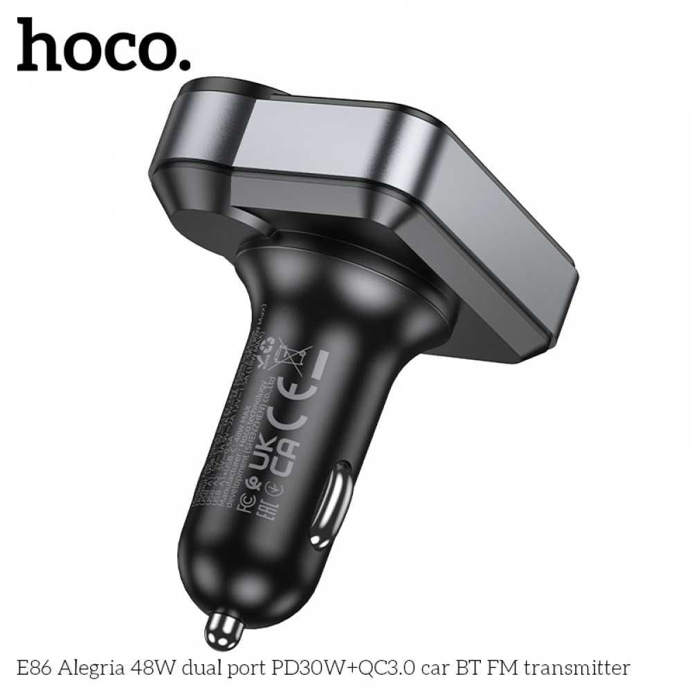 Bluetooth 48W PD FM Трансмитер 2x USB 1xType C / Hoco / MicroSD