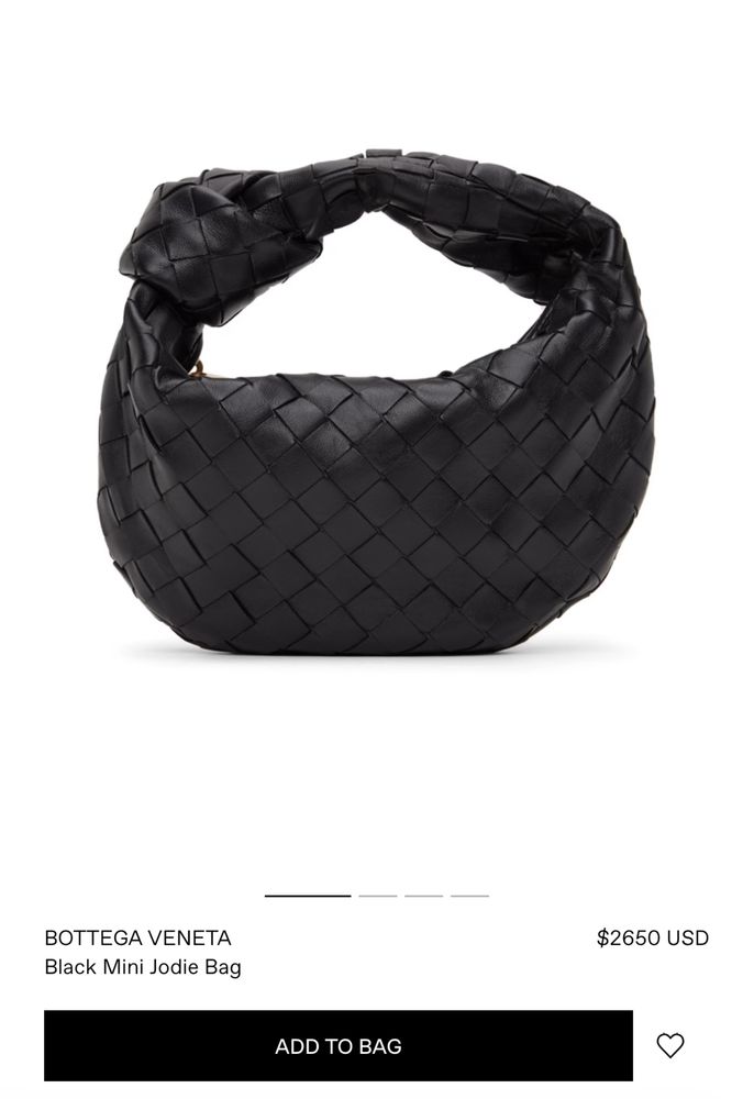 Дамска чанта Burberry/ Bottega Veneta Black Mini Jodie Bag