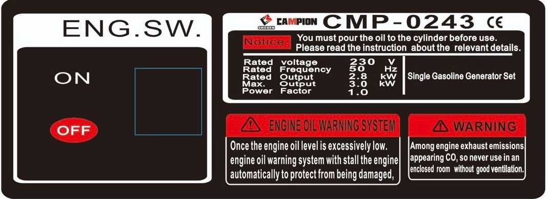 Generator curent 3kW motor benzina 7.5CP (CMP0243)