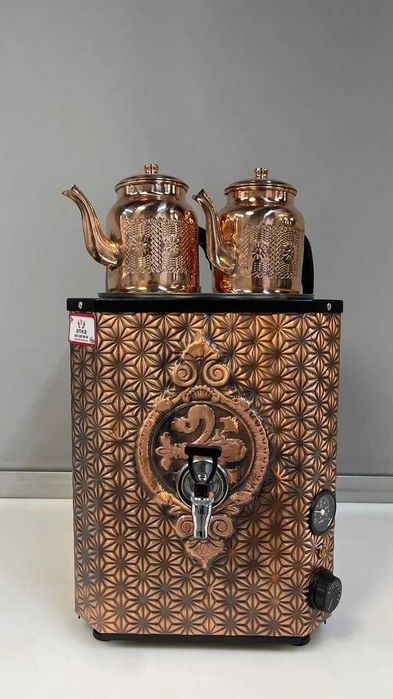 Медный электрический чайник с 2 чайниками. 23Л, Производство: Турция