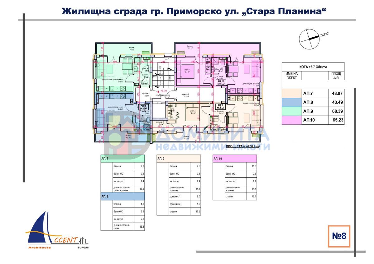 Сграда в строеж, тристаен, 90 кв.м., гр. Приморско