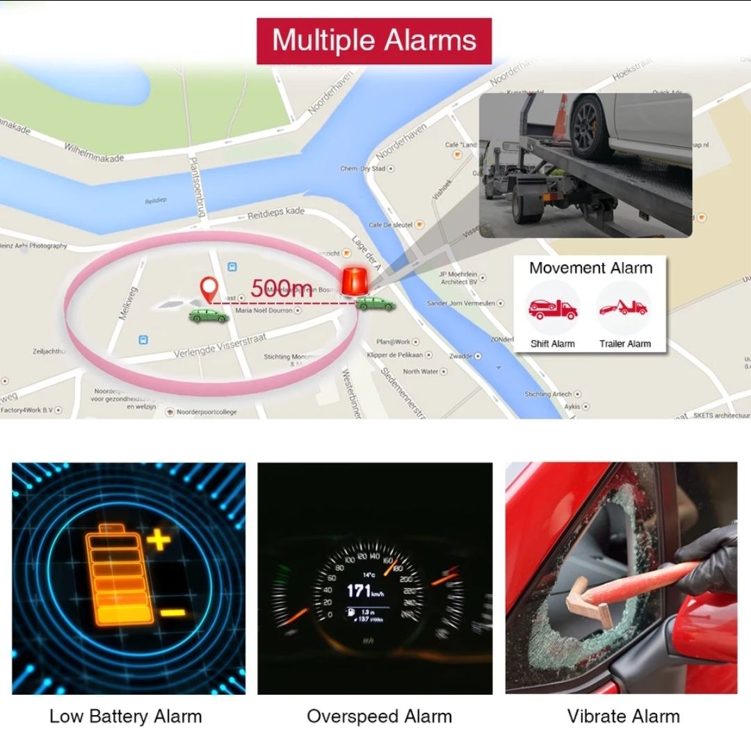 GPS tracker in timp real,alarma miscare,spion,perimetru,viteza etc.