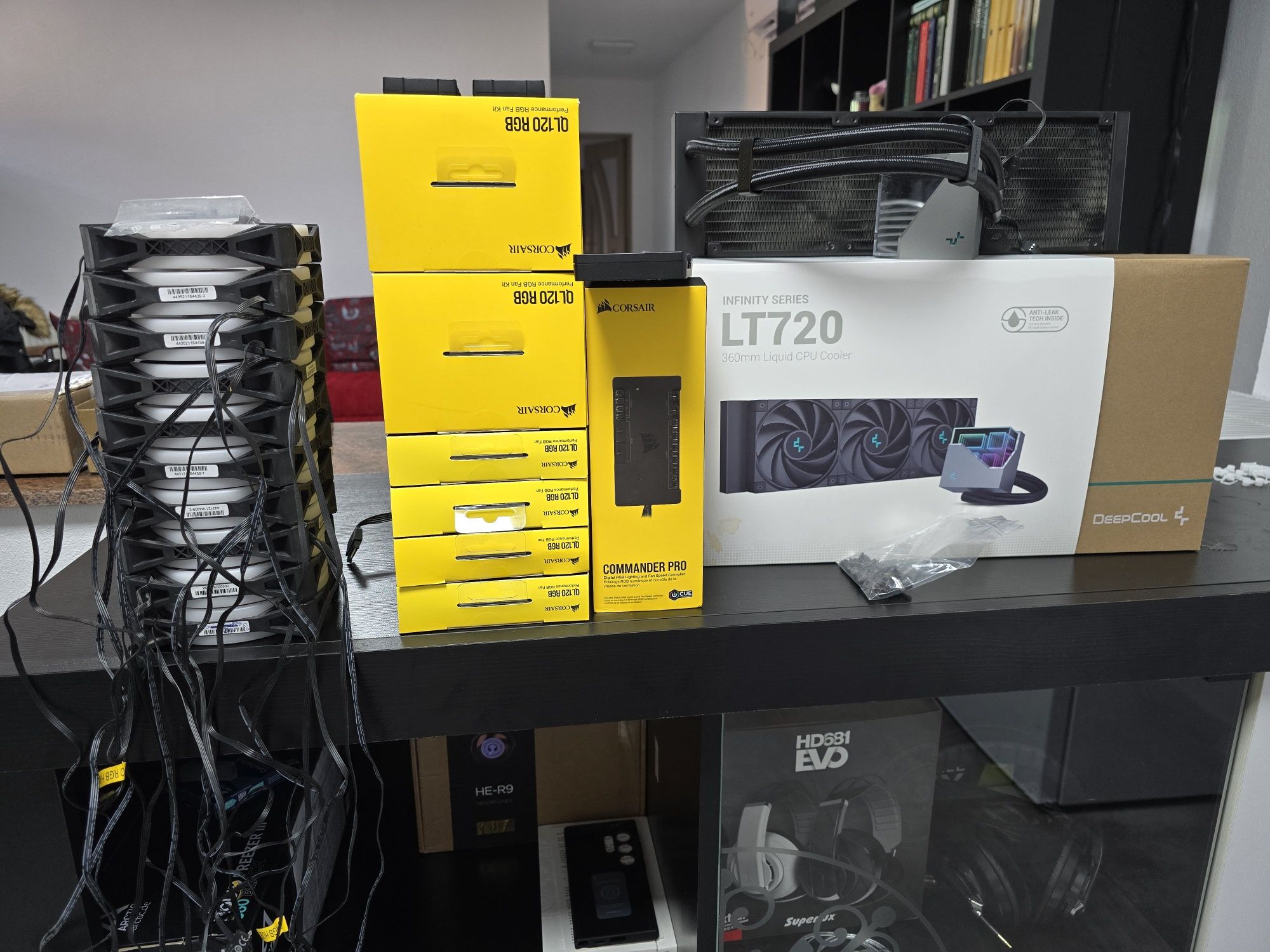 Set Corsair QL120, Lighting Node Core, Corsair Commander Pro