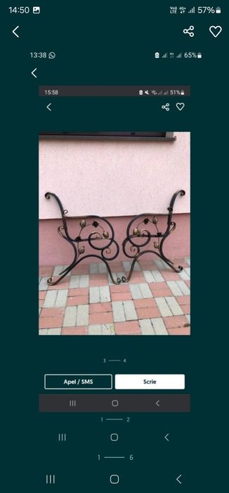 Picioare bănci fier forjat vopsit electrostatic, mese pergole