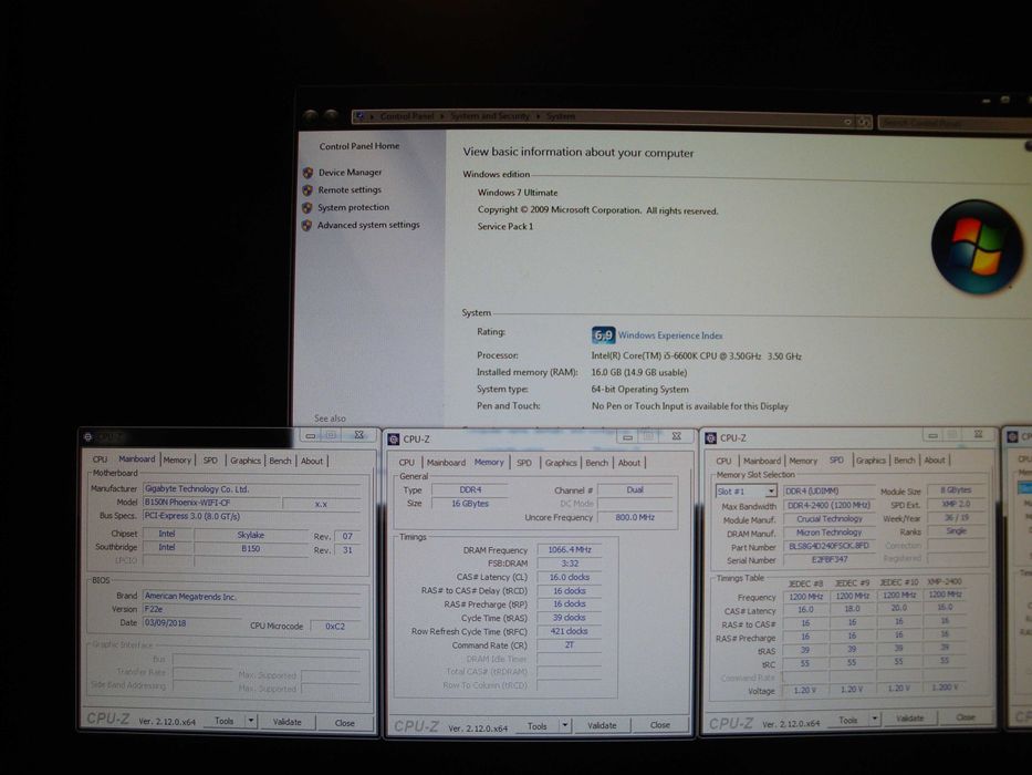 Kit memorie ram DDR4 16GB Ballistix Micron XMP 2400 Mhz CL16 1.2v