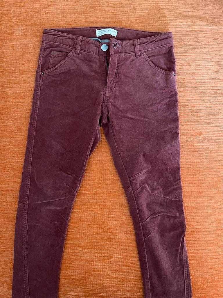 Pantaloni velur	Zara	bordo	11-12 ani ( 152 cm )