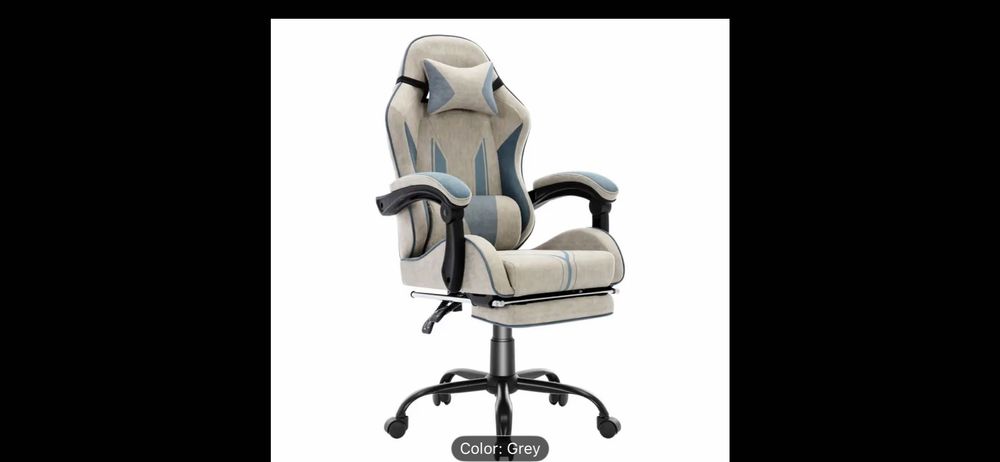 Геймърски стол, ергономичен с поставка за крака