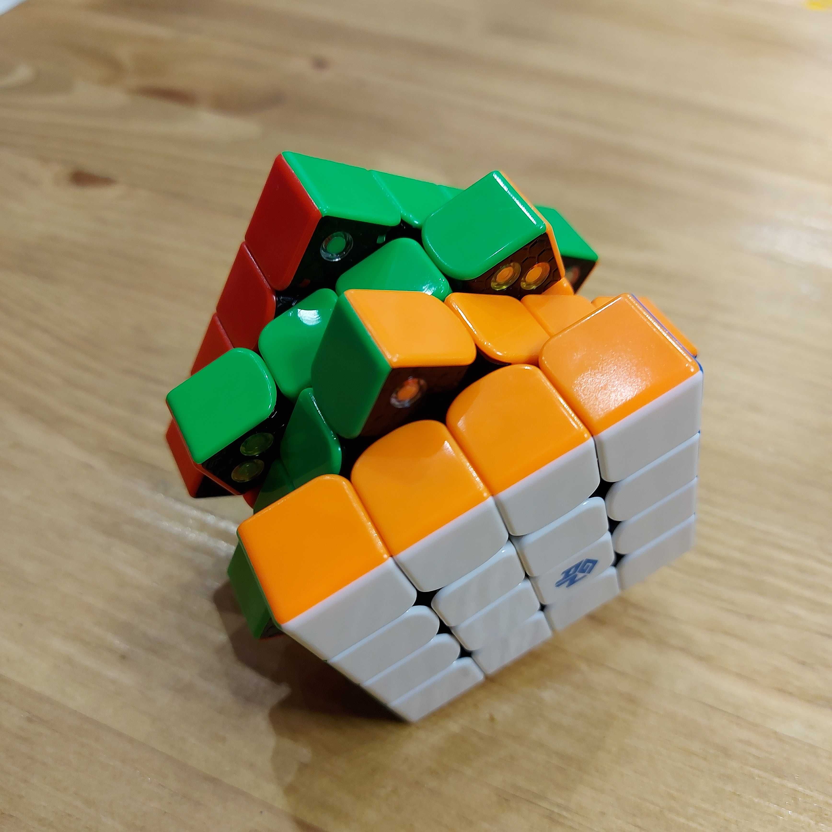 Магнитный Кубик "Gan 460M" 4 на 4. Головоломка 4x4x4. Magnetic color.