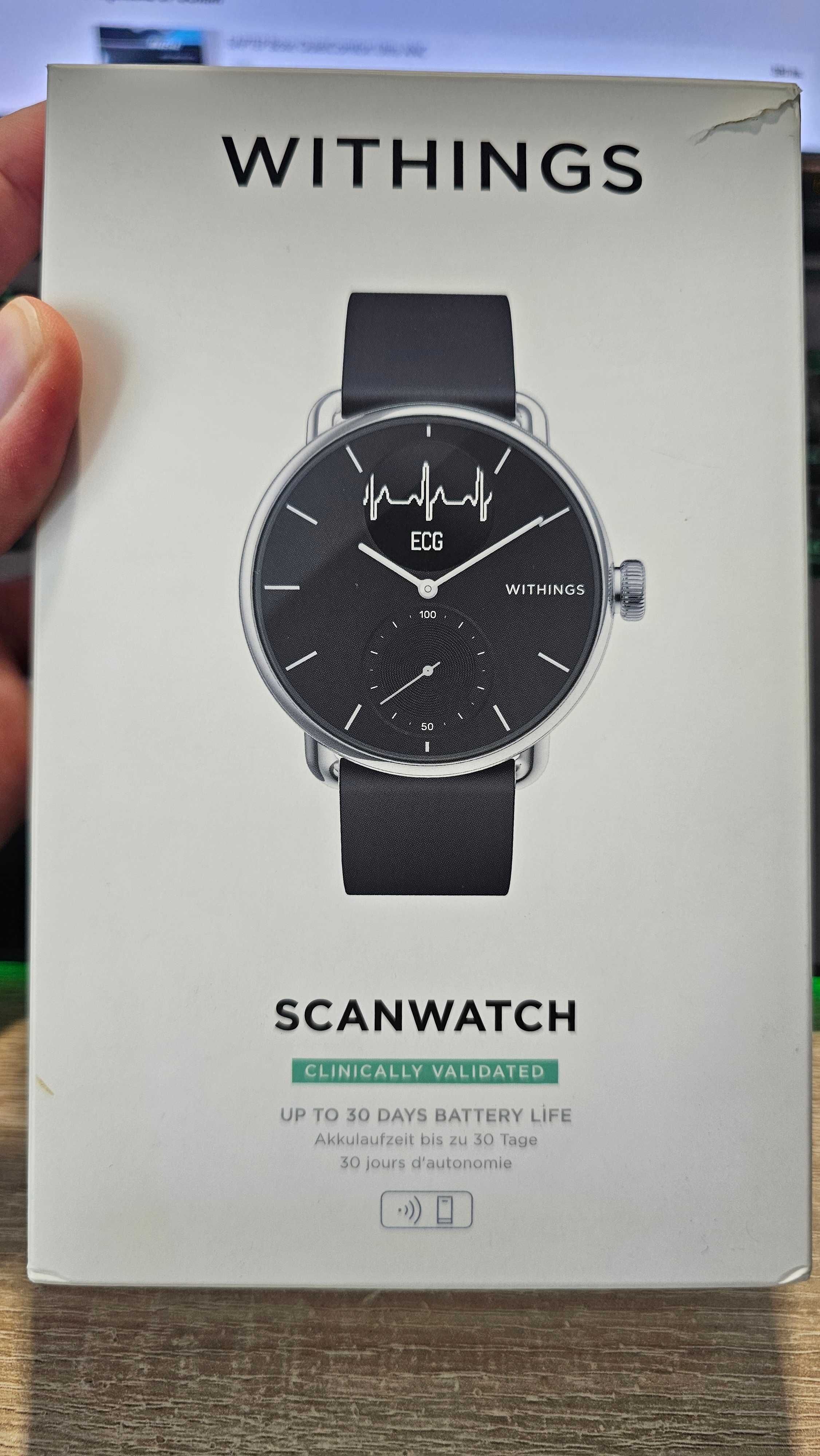 Часовник Withings ScanWatch 38мм, черен